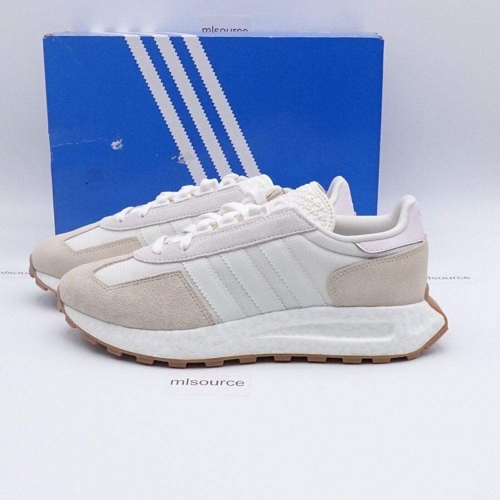adidas Originals White and Tan Sneakers